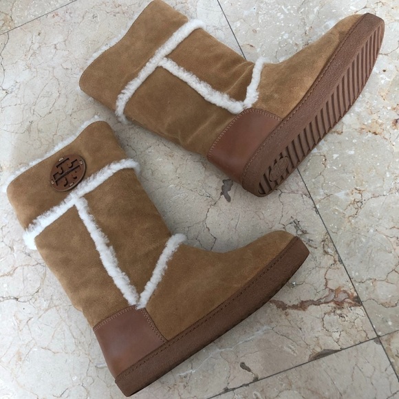 Tory Burch Amelie Sherling Boots - Picture 1 of 16